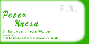 peter macsa business card